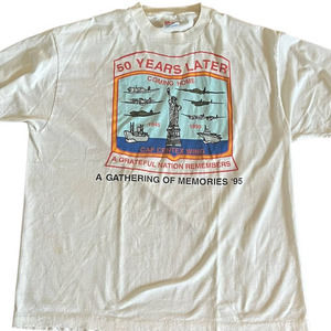 vintage military t shirt XL single stitch white 1995 rare